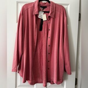 Jane and Delancey Rose-Pink Lightweight Shirt Jacket